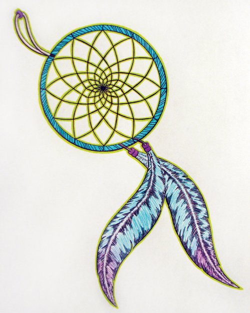 Colorful Dreamcatcher Tattoos Design